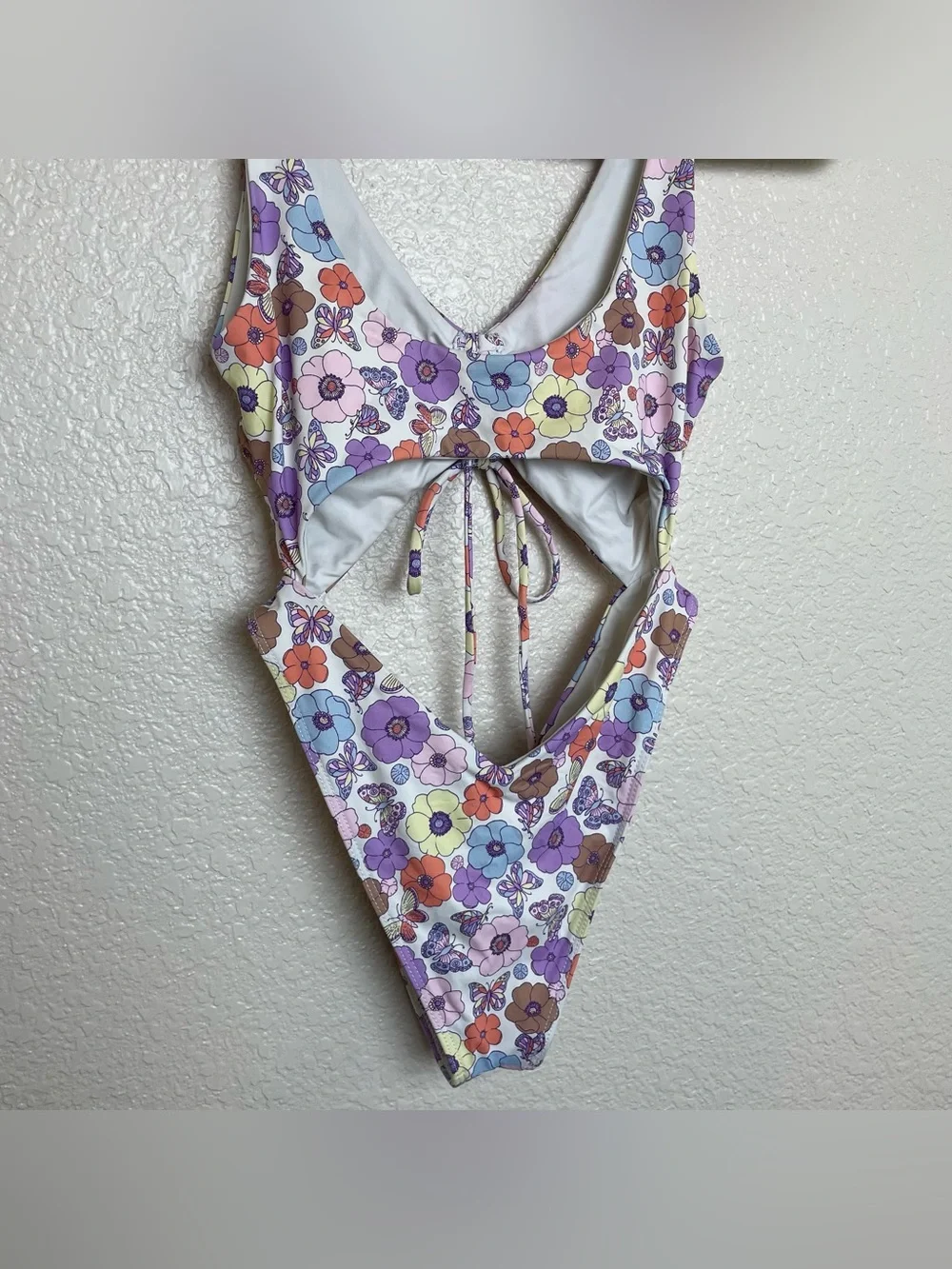 Frankies Bikinis Emma Cheeky High Leg One Piece Floral Swimsuit - Mariposa